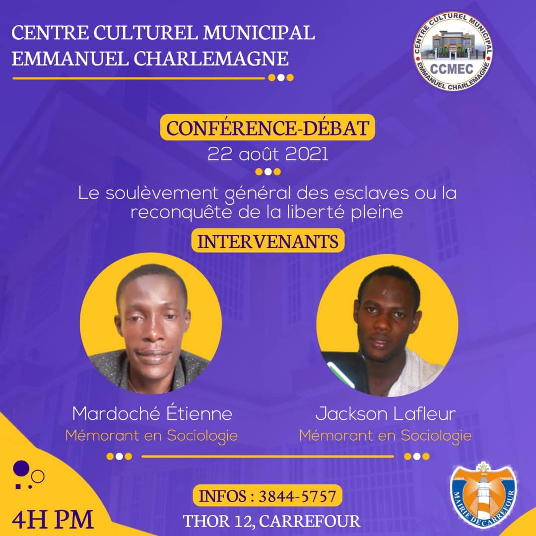 22 Août 2021: Conférence-Débat au Centre Culturel Municipal Emmanuel Charlemagne