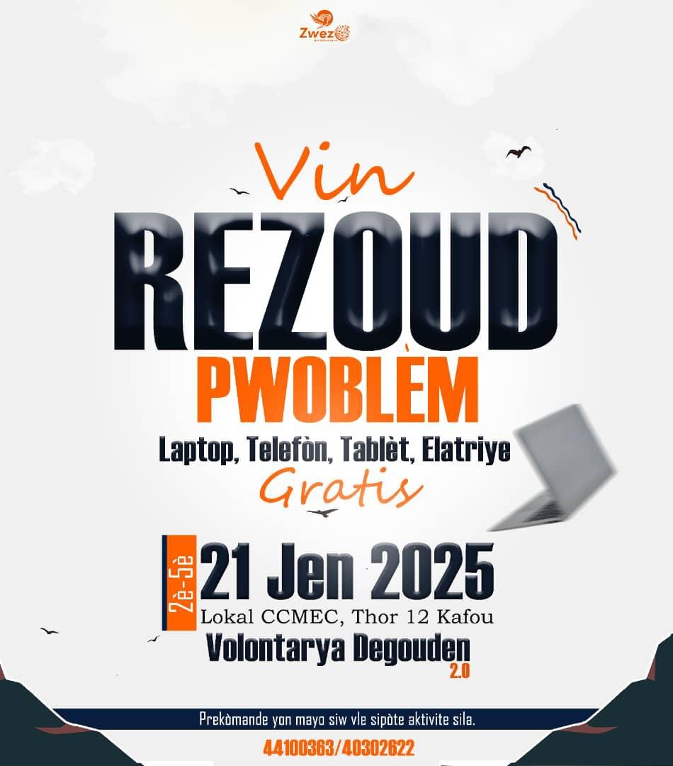 Agenda: Vin ranje telefòn, laptòp... gratis